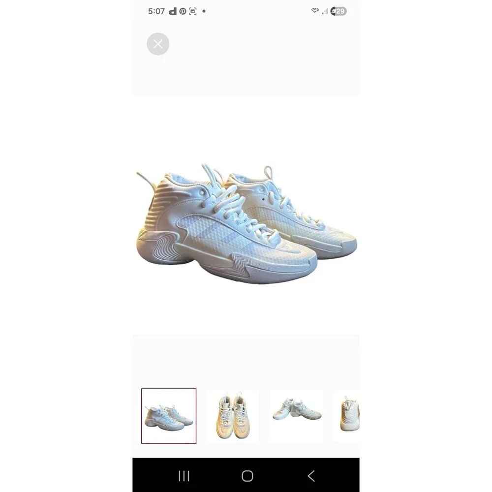 Adidas Womens Exhibit Select IG6627 White Basketball Shoes Sneakers Size 7